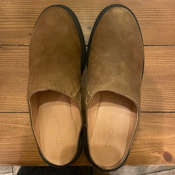 Madewell Brown Suede Mules with Lug Soles - Picture 2 of 5